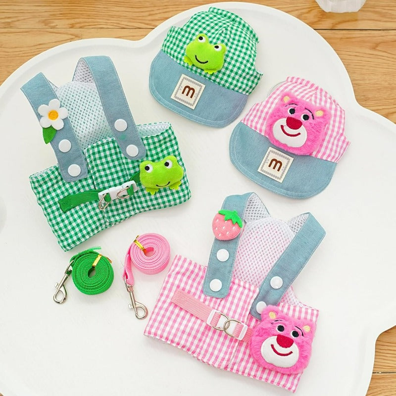 3-in-1 Pet Harness Set with Sun Hat & Leash