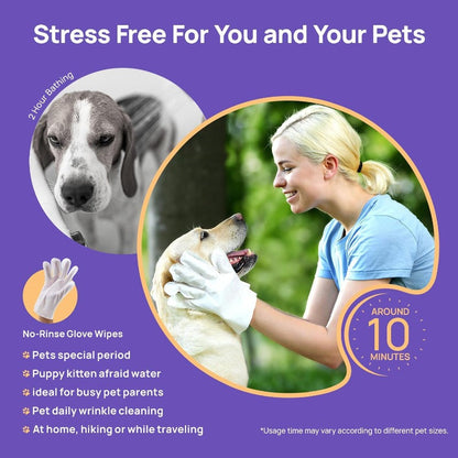 Waterless Pet Grooming Gloves