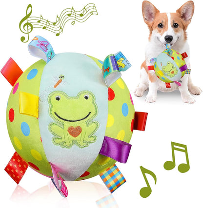 Plush Tug-and-Squeak Dog Ball