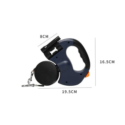 Dual Dog Leash with Tangle-Free Swivel & LED Light